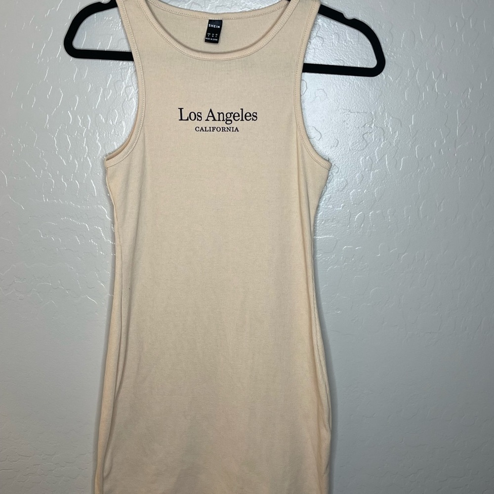 SHEIN Los Angeles California Cream Colored Dress